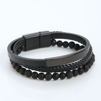 Retro Round Alloy Braid Men's Bracelets sku image 6