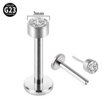 Simple Style Round Titanium Steel Plating Silver Plated Lip Stud Ear Studs sku image 4