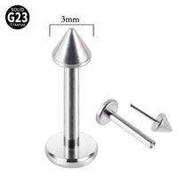 Simple Style Round Titanium Steel Plating Silver Plated Lip Stud Ear Studs sku image 1