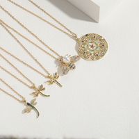 304 Stainless Steel Copper Lady Irregular Plating Inlay Insect Artificial Pearls Zircon Pendant Necklace main image 11