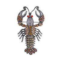 Retro Lobster Alloy Inlay Rhinestones Unisex Brooches main image 5