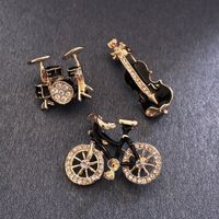 Cartoon Style Bicycle Alloy Inlay Artificial Gemstones Unisex Brooches main image 5
