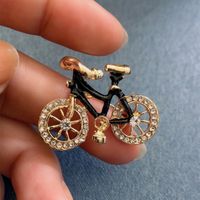 Cartoon Style Bicycle Alloy Inlay Artificial Gemstones Unisex Brooches main image 7