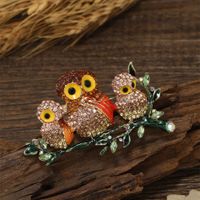 Retro Owl Alloy Inlay Rhinestones Unisex Brooches main image 1