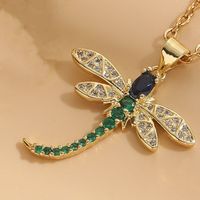 304 Stainless Steel Copper Lady Irregular Plating Inlay Insect Artificial Pearls Zircon Pendant Necklace sku image 3