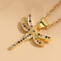 304 Stainless Steel Copper Lady Irregular Plating Inlay Insect Artificial Pearls Zircon Pendant Necklace sku image 1