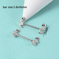 1 Pair Simple Style Moon Stainless Steel Polishing Inlay Zircon Nipple Ring Adhesive Nail sku image 14