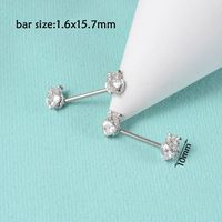 1 Pair Simple Style Moon Stainless Steel Polishing Inlay Zircon Nipple Ring Adhesive Nail sku image 12
