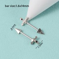 1 Pair Simple Style Moon Stainless Steel Polishing Inlay Zircon Nipple Ring Adhesive Nail sku image 1