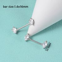 1 Pair Simple Style Moon Stainless Steel Polishing Inlay Zircon Nipple Ring Adhesive Nail sku image 11