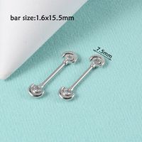 1 Pair Simple Style Moon Stainless Steel Polishing Inlay Zircon Nipple Ring Adhesive Nail sku image 7