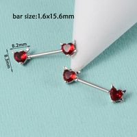 1 Pair Simple Style Moon Stainless Steel Polishing Inlay Zircon Nipple Ring Adhesive Nail sku image 4