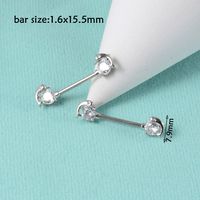 1 Pair Simple Style Moon Stainless Steel Polishing Inlay Zircon Nipple Ring Adhesive Nail sku image 13