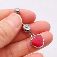 Streetwear Heart Shape Butterfly Stainless Steel Plating Inlay Women's Belly Ring main image 5