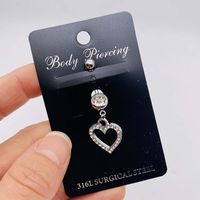 Streetwear Heart Shape Butterfly Stainless Steel Plating Inlay Women's Belly Ring main image 4