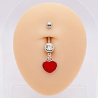 Streetwear Heart Shape Butterfly Stainless Steel Plating Inlay Women's Belly Ring sku image 4