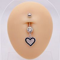 Streetwear Heart Shape Butterfly Stainless Steel Plating Inlay Women's Belly Ring sku image 5