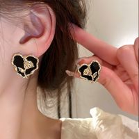 Elegant Korean Style Heart Shape Flower Alloy Irregular Women's Ear Studs main image 3