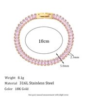 Roman Style Stainless Steel Plating Inlay Zircon 18k Gold Plated Bracelets main image 5