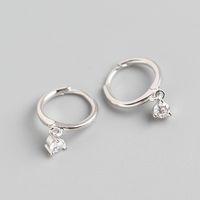 1 Pair Simple Style Water Droplets Sterling Silver Inlay Zircon Drop Earrings sku image 1