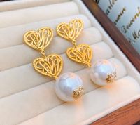 1 Pair Elegant Square Heart Shape Bow Knot Copper Plating Inlay Rhinestones Pearl Drop Earrings Ear Studs main image 4