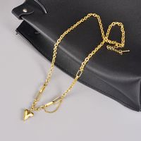 Elegant Heart Shape Titanium Steel Plating Gold Plated Pendant Necklace main image 4