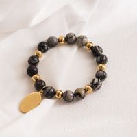 INS Style Human Tree Feather Stainless Steel Imitation Pearl Synthetics 18K Gold Plated Bracelets In Bulk main image 2