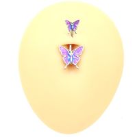 Novelty Butterfly Alloy Plating White Gold Plated Belly Ring sku image 3