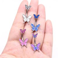 Novelty Butterfly Alloy Plating White Gold Plated Belly Ring main image 2
