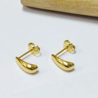 1 Pair Simple Style Geometric Titanium Steel Plating 18k Gold Plated Ear Studs main image 3