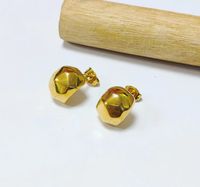 18k Vergoldete Ohr Stecker 1 Paar Einfache Art Geometrische Titans Tahl Beschichtung sku image 4