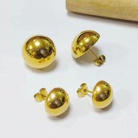 1 Pair Simple Style Geometric Titanium Steel Plating 18k Gold Plated Ear Studs main image 5