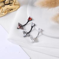 Vacation Geometric Stainless Steel Plating Inlay Zircon White Gold Plated Belly Ring main image 1