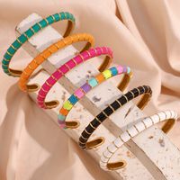 Vintage Style Simple Style Classic Style Multicolor Stainless Steel Plating 18k Gold Plated Bangle main image 5