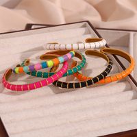 Vintage Style Simple Style Classic Style Multicolor Stainless Steel Plating 18k Gold Plated Bangle main image 4