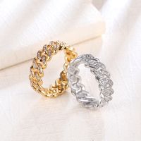Simple Style Solid Color Brass Gold Plated Silver Plated Zircon Rings In Bulk main image 1