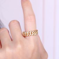 Simple Style Solid Color Brass Gold Plated Silver Plated Zircon Rings In Bulk main image 2