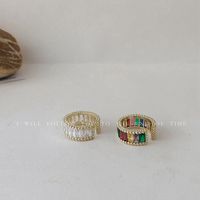 Lady Solid Color Copper Zircon Open Ring In Bulk main image 2