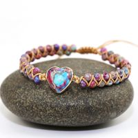 Ethnic Style Heart Shape Natural Stone Knitting Bracelets main image 1