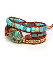 Ethnic Style Geometric Turquoise Knitting Bracelets main image 3