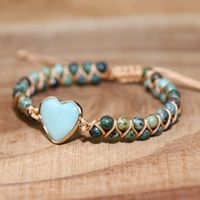 Ethnic Style Heart Shape Natural Stone Knitting Bracelets main image 4