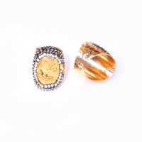 Ethnic Style Oval Natural Stone Open Ring sku image 6
