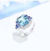 Retro Square Copper Plating Inlay Gem Women's Rings Earrings main image 5