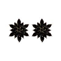 1 Paire Style Classique Fleur Le Cuivre Incruster Strass Boucles D'oreilles main image 4