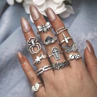 Retro Geometric Alloy Plating Gold Plated Silver Plated Women's Rings sku image 9