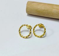 1 Par De Pendientes De Acero De Titanio Geométrico De Estilo Simple Chapado En Oro De 18k sku image 1