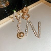 Simple Style Letter Metal Inlay Rhinestones Women's Drop Earrings sku image 5