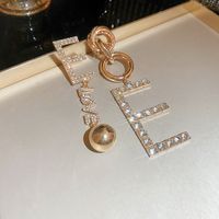 Estilo Simple Letra Metal Embutido Diamantes De Imitación Mujeres Pendientes De Gota sku image 12