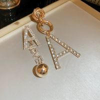 Estilo Simple Letra Metal Embutido Diamantes De Imitación Mujeres Pendientes De Gota sku image 8