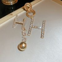 Estilo Simple Letra Metal Embutido Diamantes De Imitación Mujeres Pendientes De Gota sku image 14